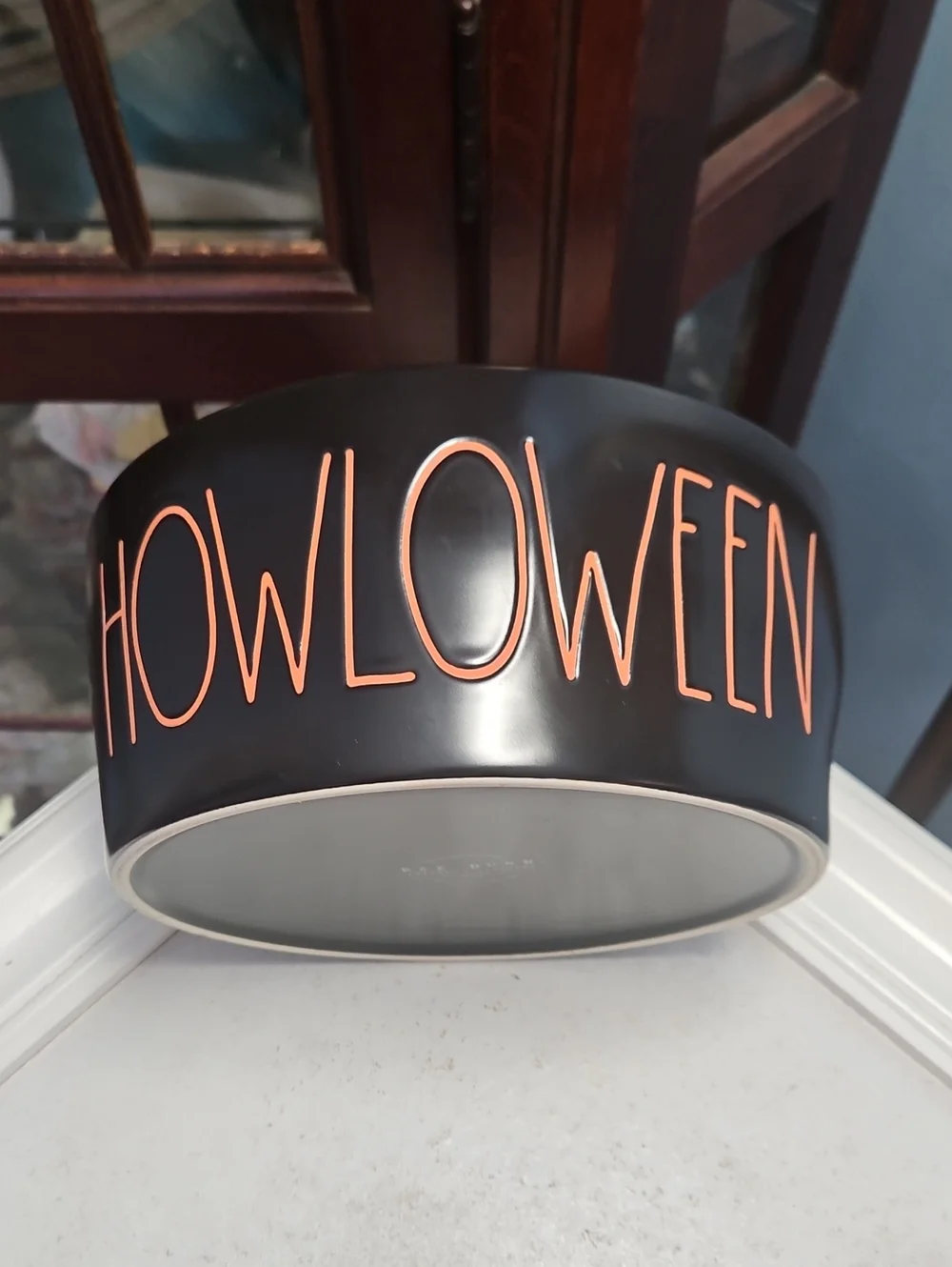 Rae Dunn Howloween Black Exterior with Orange Interior Bowl